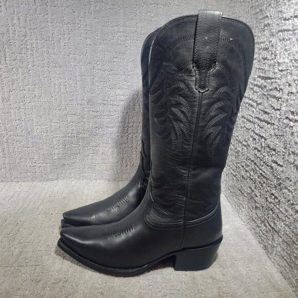 Tecovas The Annie Women's Size US 7.5 Midnight Cowhide Leather Cowgirl 14" Boots - Picture 4 of 11